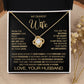 Gift for Wife "You Are The Beating Of My Heart" Gold Knot Necklace