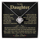 Beautiful Gift for Daughter From Dad "My Most Beautiful Chapter" - Love Knot Necklace