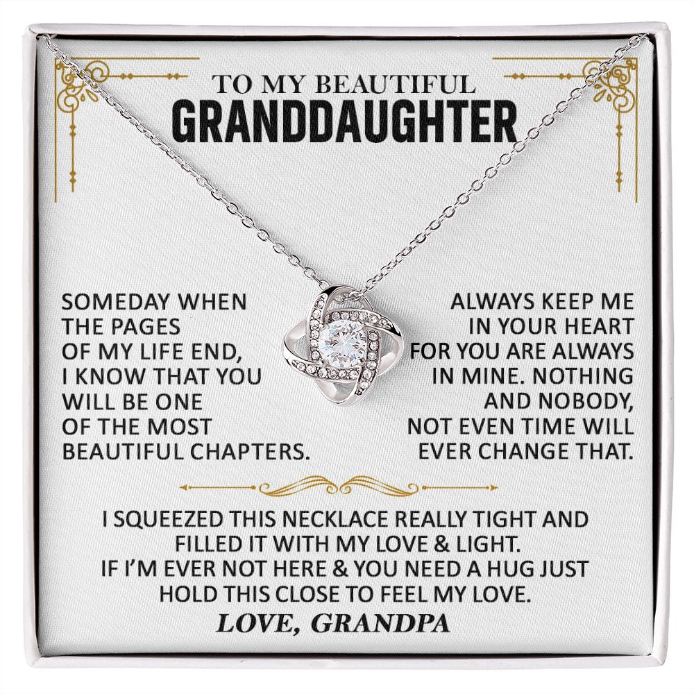 To My Beautiful Granddaughter - Love Knot Necklace - GD008