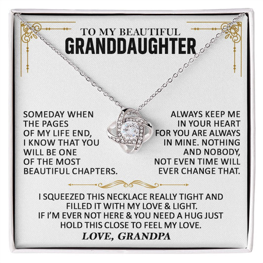 To My Beautiful Granddaughter - Love Knot Necklace - GD008