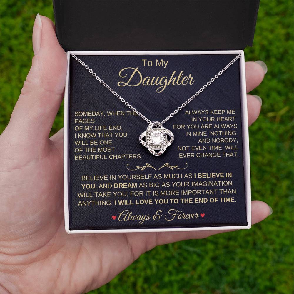 Beautiful Gift for Daughter "I Will Love You Always & Forever" Necklace