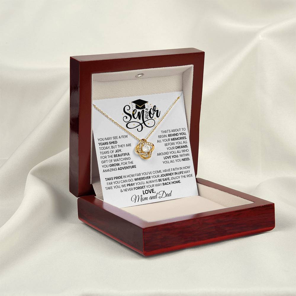 Graduation Gift for 2024 "You Make Me Proud" Love Knot Necklace