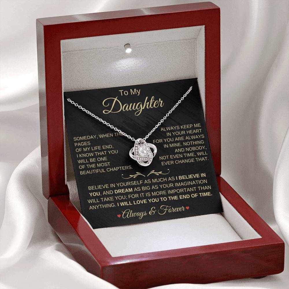 Beautiful Gift for Daughter "I Will Love You Always & Forever" Necklace