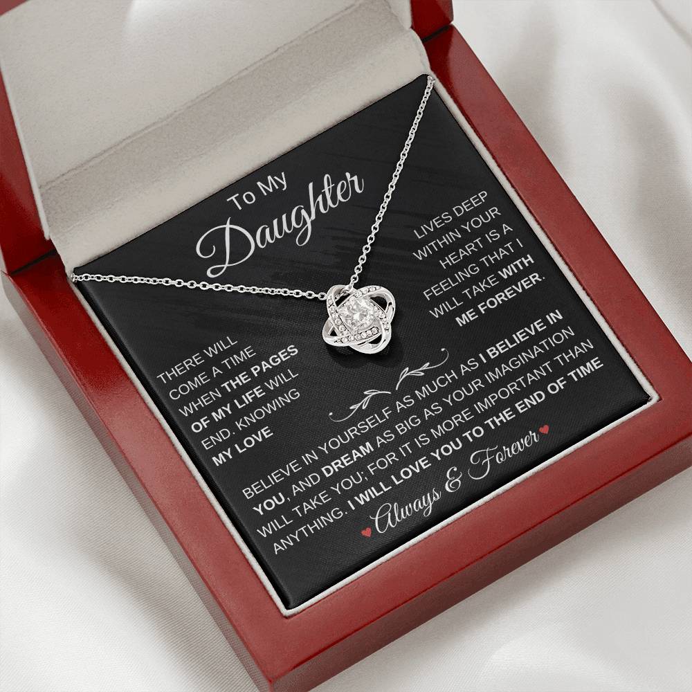 Beautiful Gift for Daughter "I Will Love You Forever" Necklace