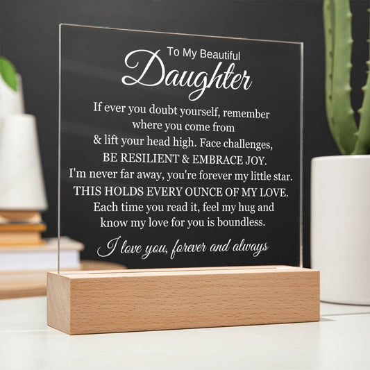 To My Beautiful Daughter -You Are My Little Star - Acrylic Lamp