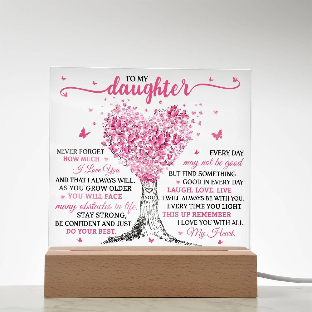 To My Daughter - Tree of Love - Acrylic Lamp