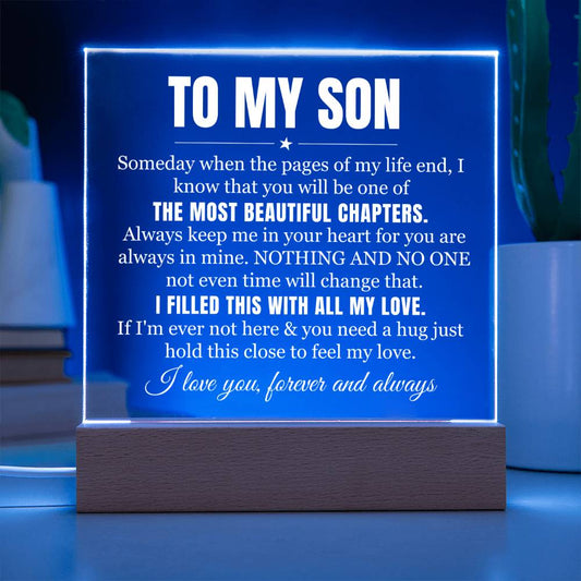 To My Son - I Will Always Love You - Acrylic Lamp❤️