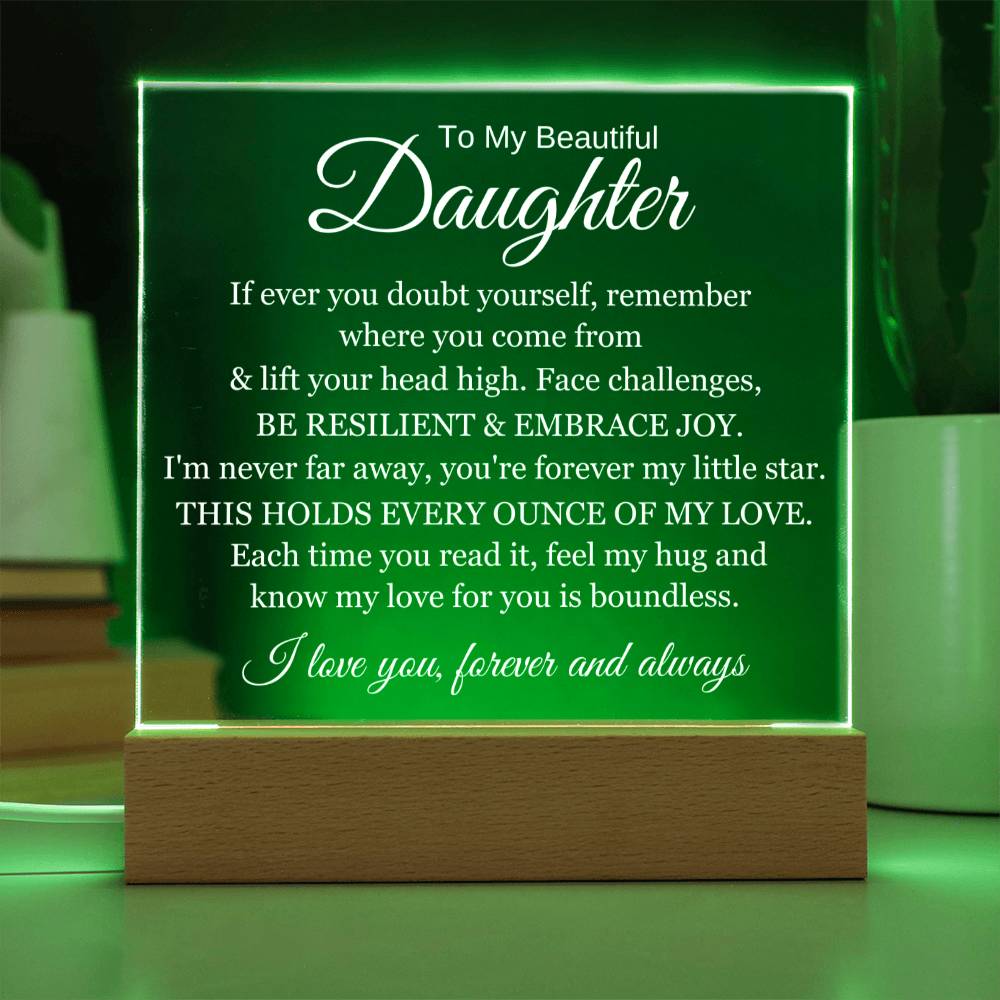 To My Beautiful Daughter -You Are My Little Star - Acrylic Lamp