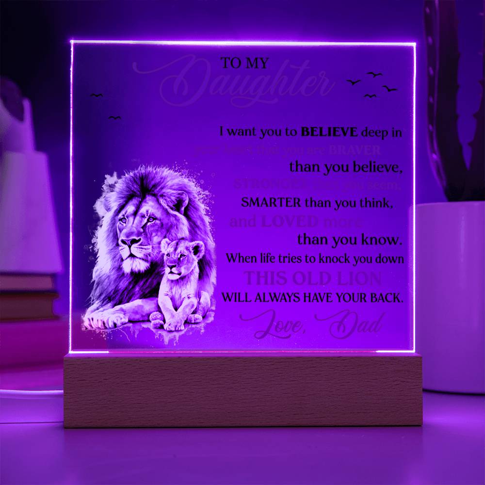 To My Daughter Acrylic Lamp - I Will Always Have Your Back - Gift for  Daughter