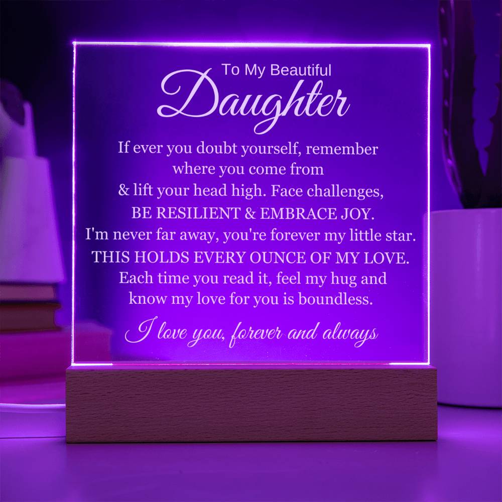 To My Beautiful Daughter -You Are My Little Star - Acrylic Lamp