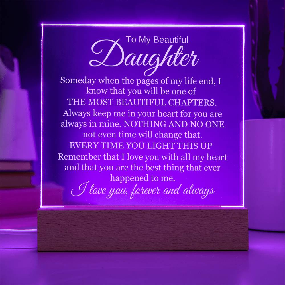 Acrylic Night Light Gifts For Daughter, You Will Always Be My Girl