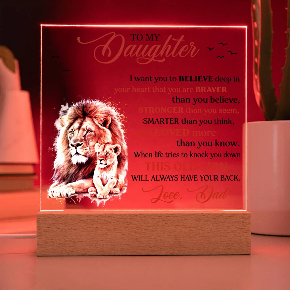 To My Daughter Acrylic Lamp - I Will Always Have Your Back - Gift for  Daughter