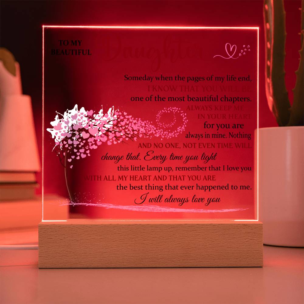 Acrylic Lamp for Daughter - I Will Always Love You - Gift for Daughter