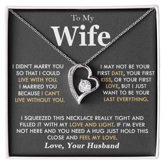 To My Wife - Forever Love Necklace W/YELLOW-GOLD