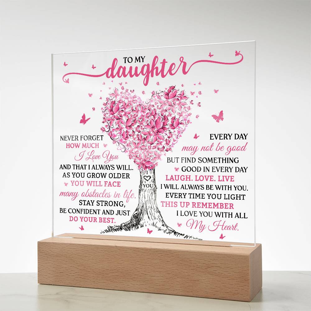 To My Daughter - Tree of Love - Acrylic Lamp