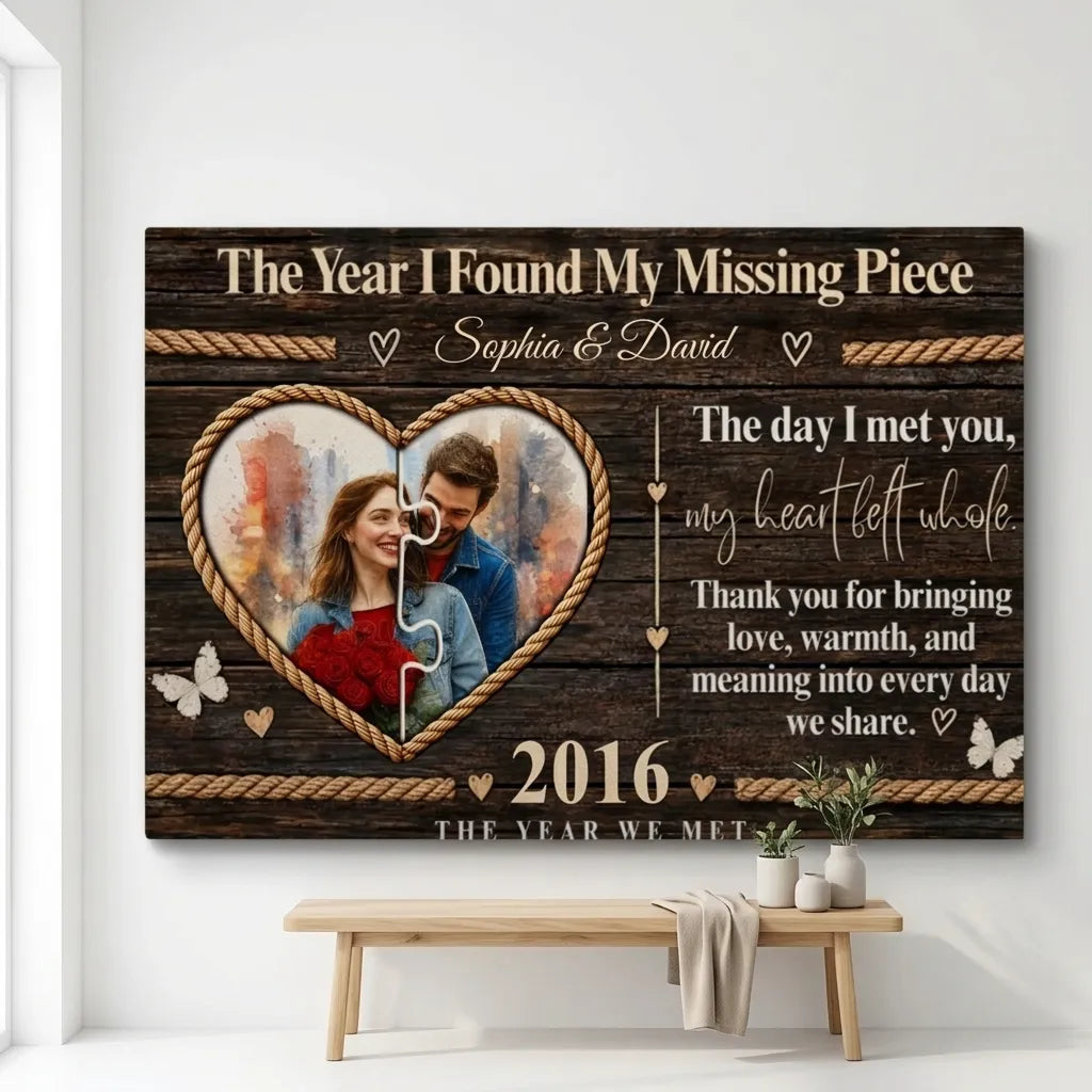 Custom Year We Met Canvas for Couples