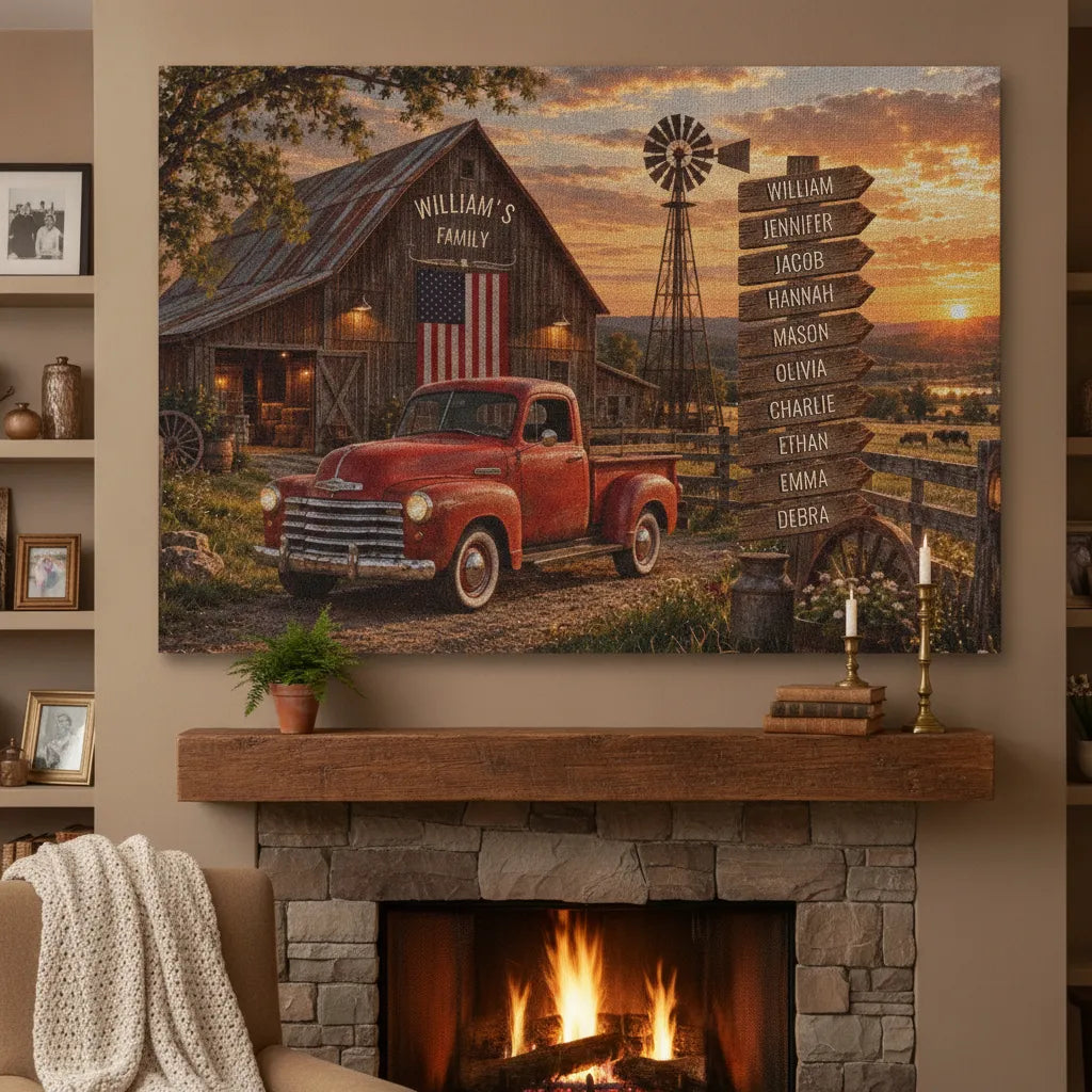 Rustic Family Farmhouse Canvas