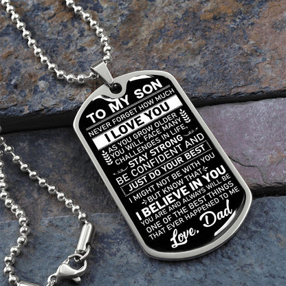 To My Son - Dog Tag Military Chain