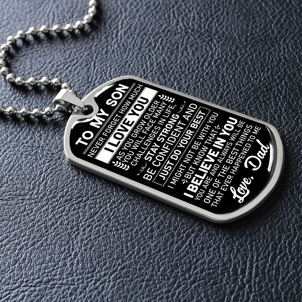 To My Son - Dog Tag Military Chain