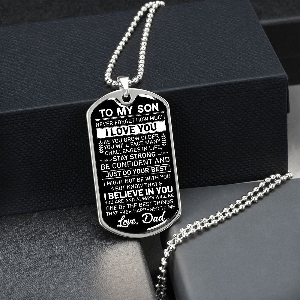 To My Son - Dog Tag Military Chain