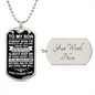 [ALMOST SOLD OUT] To My Son - Always Keep me in your heart - Dog Tag Necklace