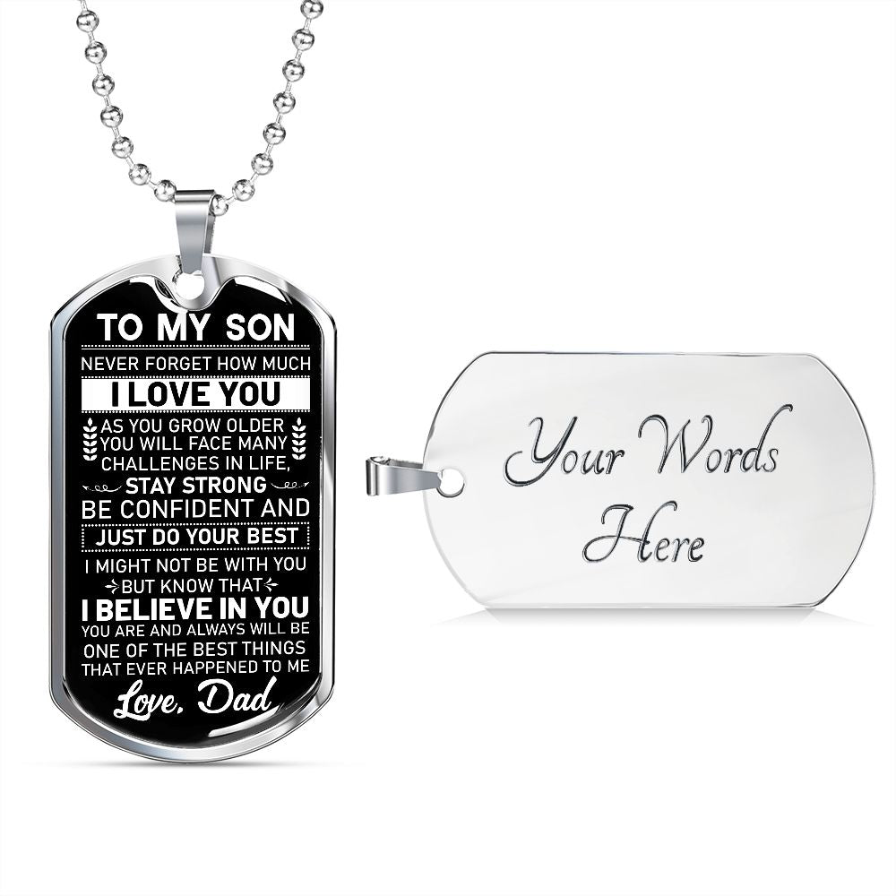 To My Son - Dog Tag Military Chain