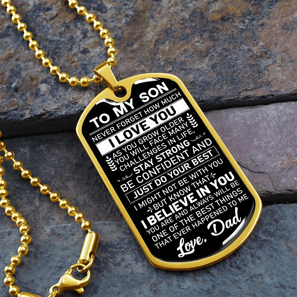 To My Son - Dog Tag Military Chain