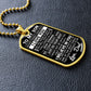 To My Son - Dog Tag Military Chain