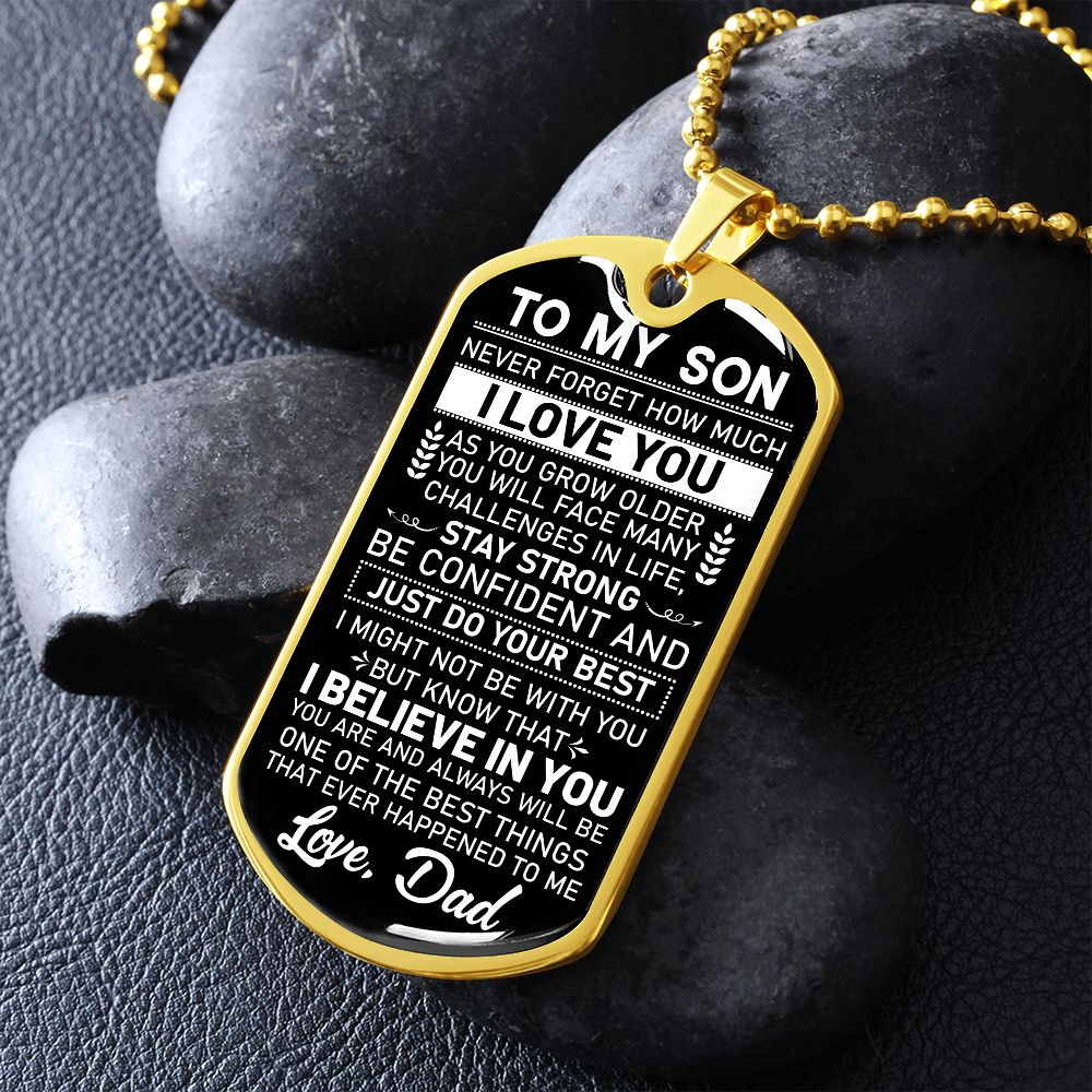 To My Son - Dog Tag Military Chain