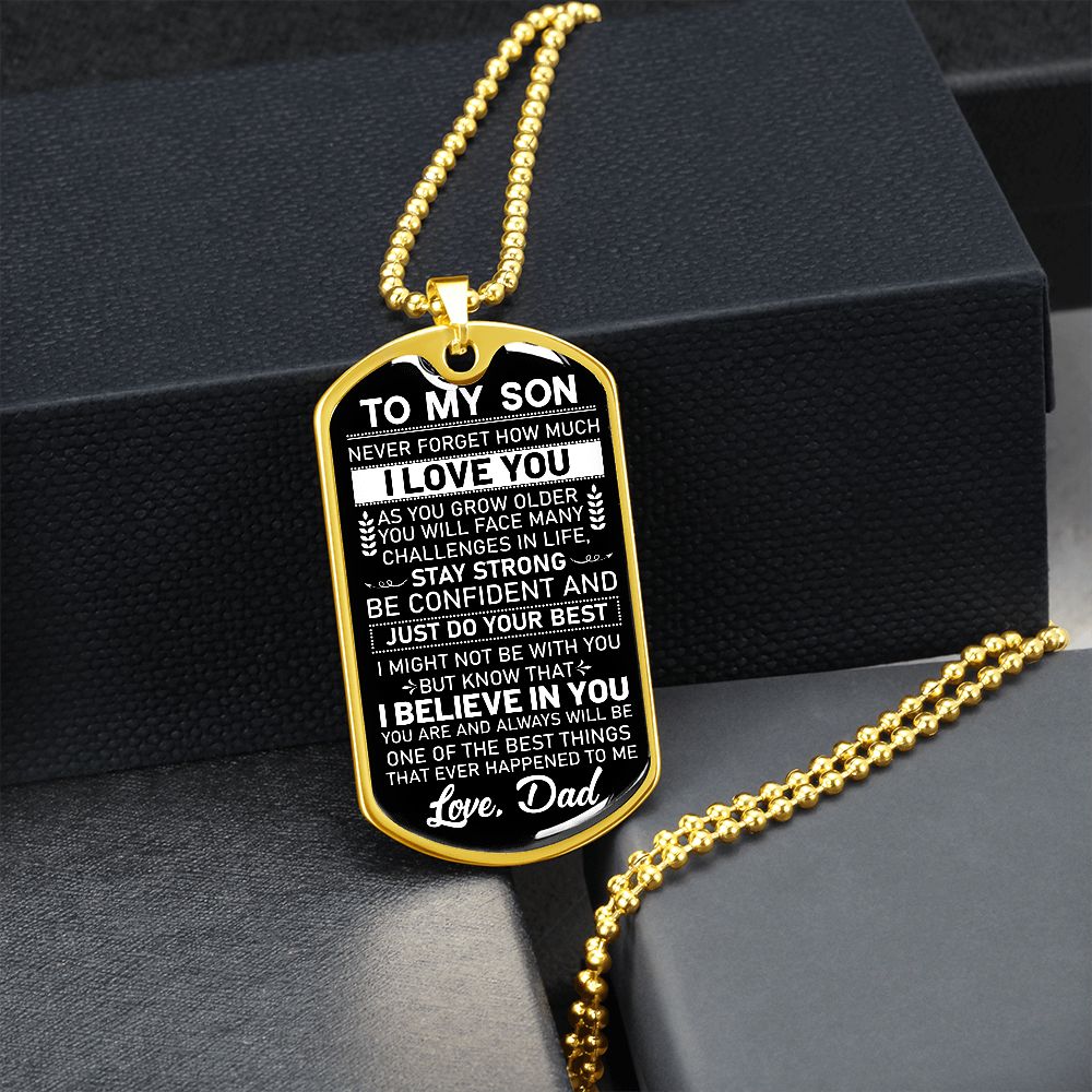 To My Son - Dog Tag Military Chain