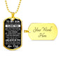 To My Son - Dog Tag Military Chain