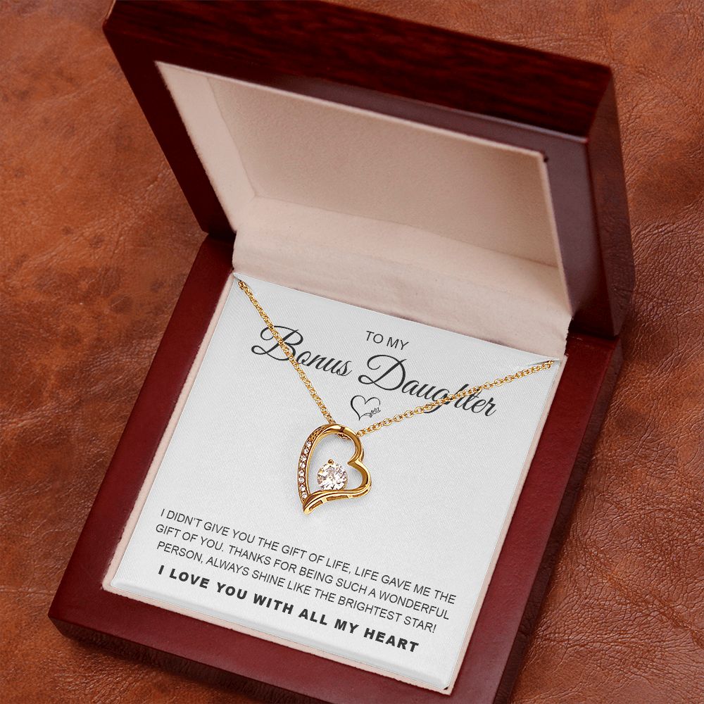 To My Bonus Daughter - Forever Love Necklace