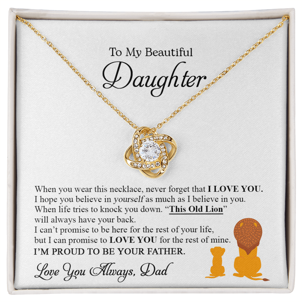 To My Beautiful Daughter - Love Knot Necklace