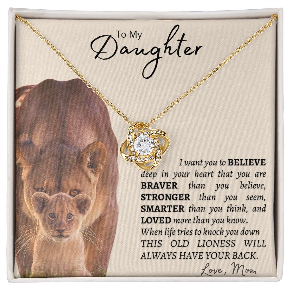 To My Daughter - Love Knot Necklace