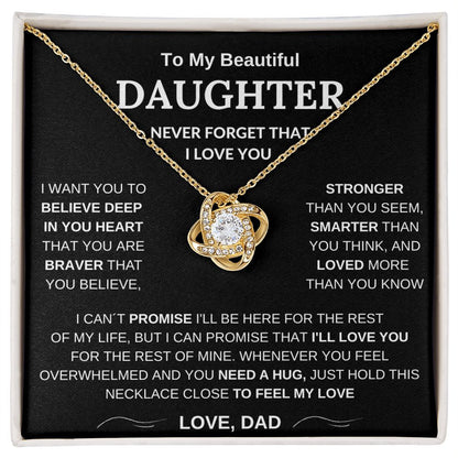 To My Beautiful Daughter - Love Knot Necklace