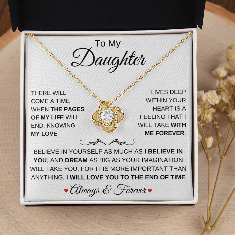 Beautiful Gift for Daughter "Forever Love" Necklace - I Will Always Love You