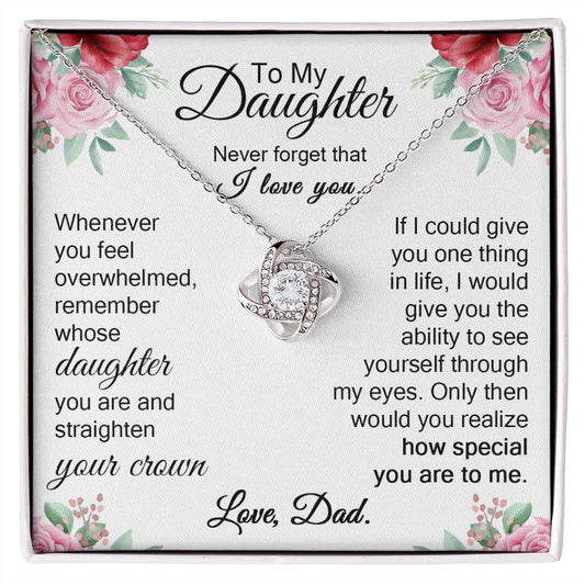 To My Daughter - Love Knot Necklace