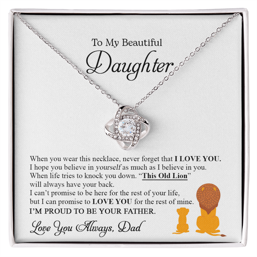 To My Beautiful Daughter - Love Knot Necklace