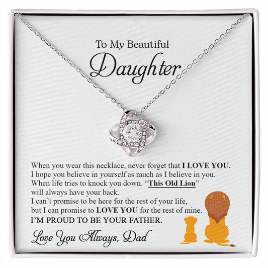 To My Beautiful Daughter - Love Knot Necklace