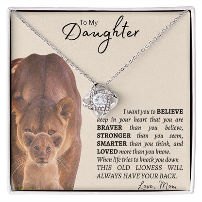 To My Daughter - Love Knot Necklace