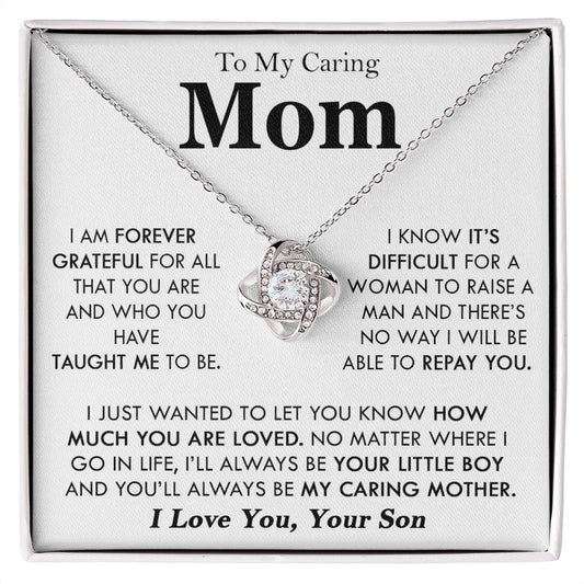 To My Caring Mom - Love Knot Necklace - MD009