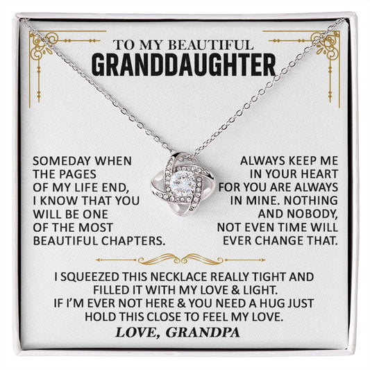 To My Beautiful Granddaughter - Love Knot Necklace - GD007