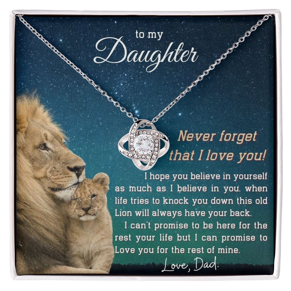 To My Daughter - Never Forget that I Love You - Love Knot Necklace