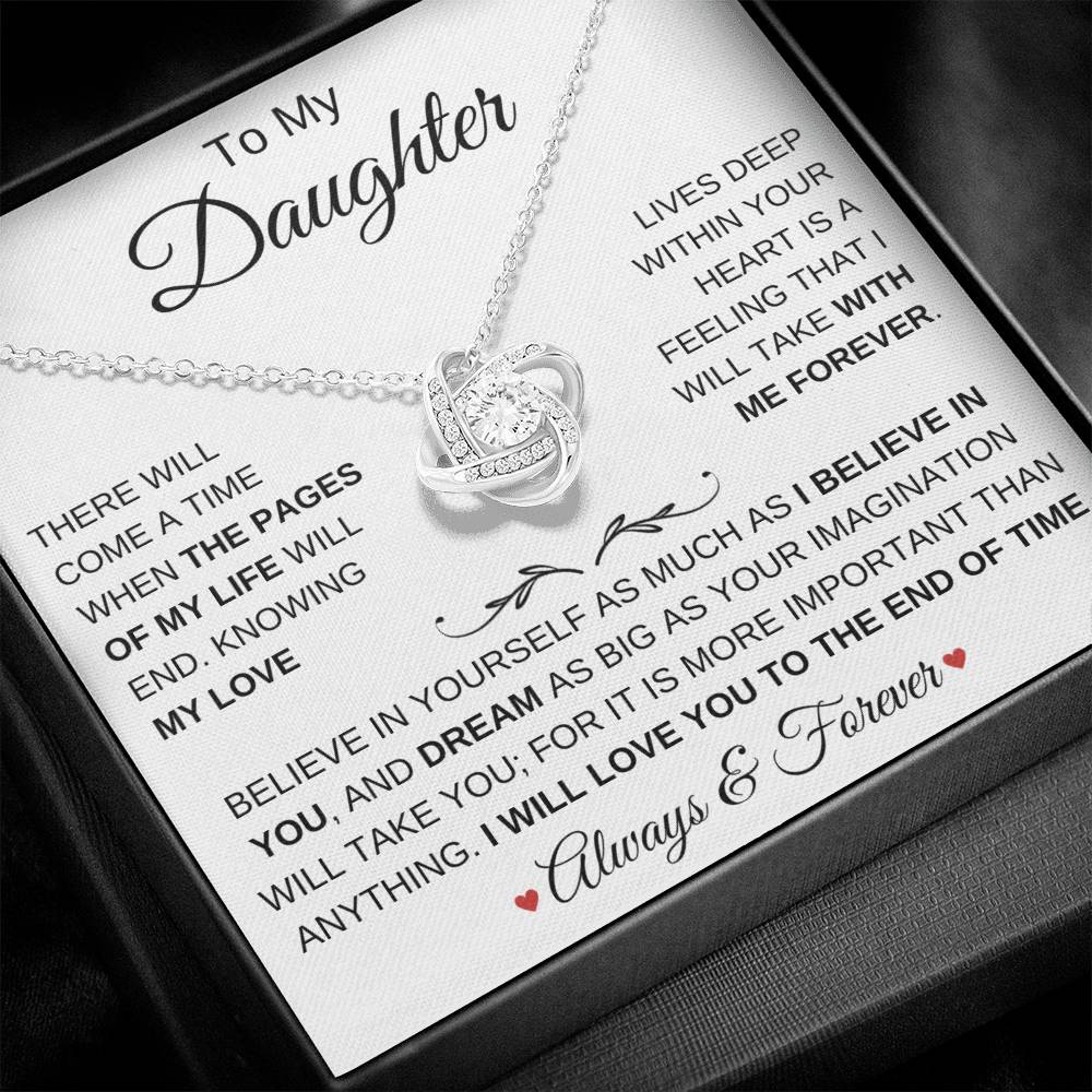 Beautiful Gift for Daughter "Forever Love" Necklace - I Will Always Love You