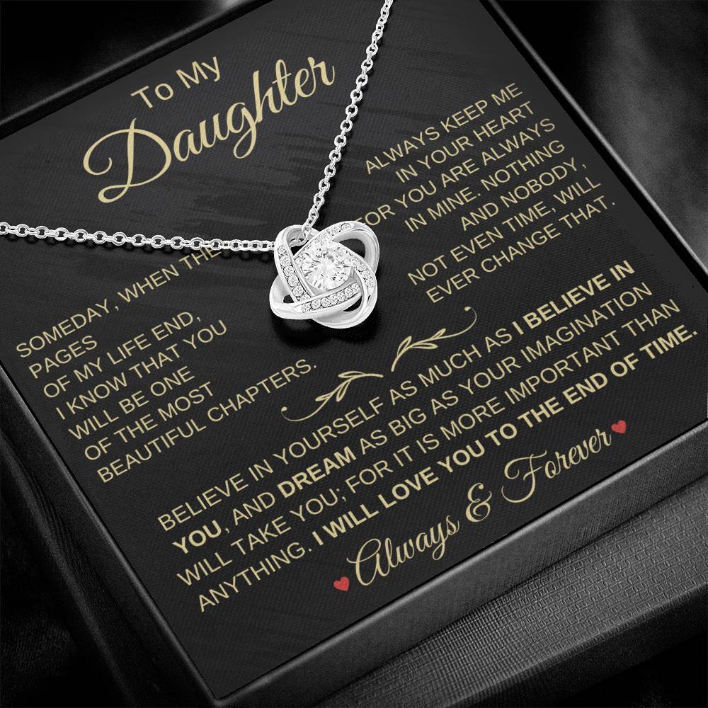 Beautiful Gift for Daughter "I Will Love You Always & Forever" Necklace