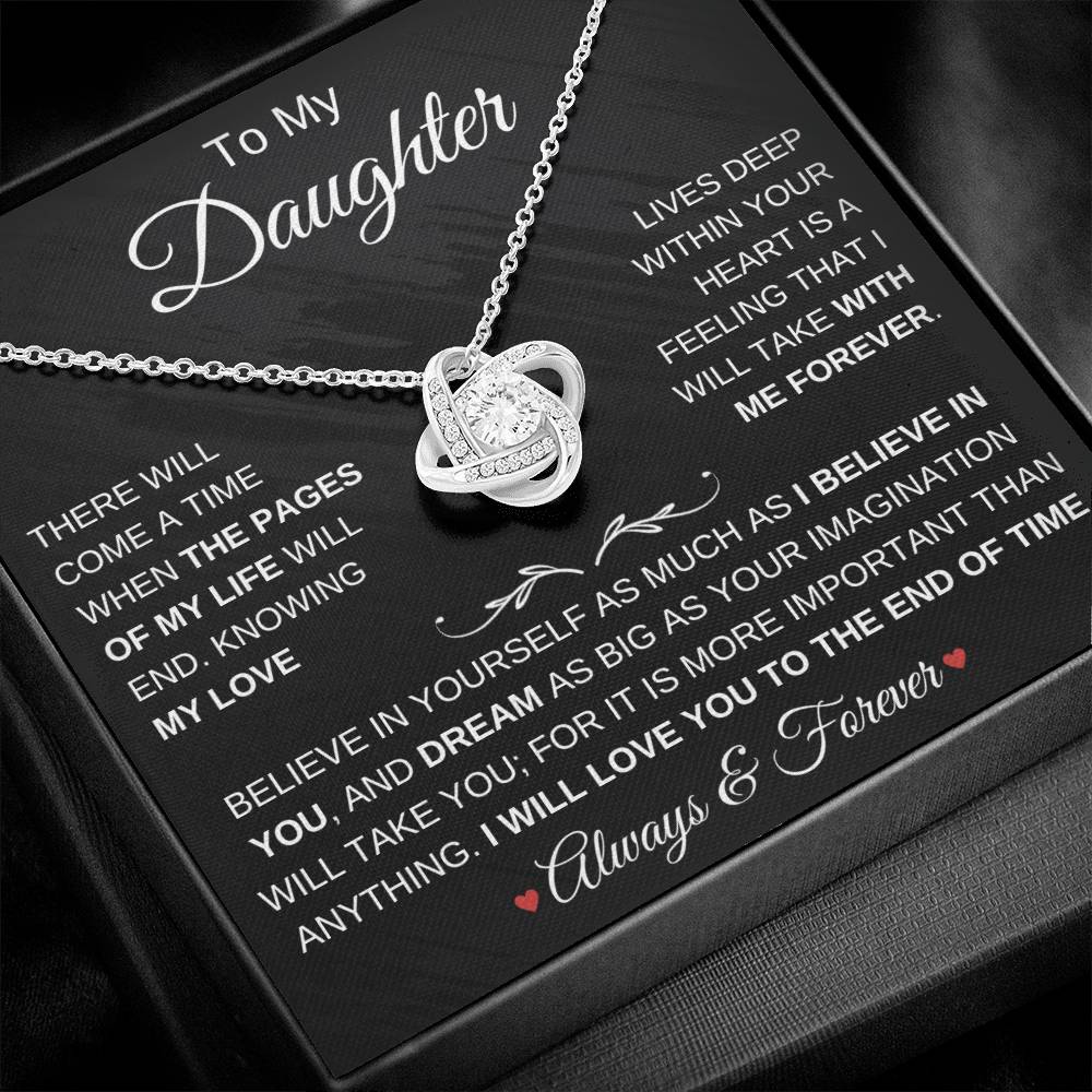 Beautiful Gift for Daughter "I Will Love You Forever" Necklace