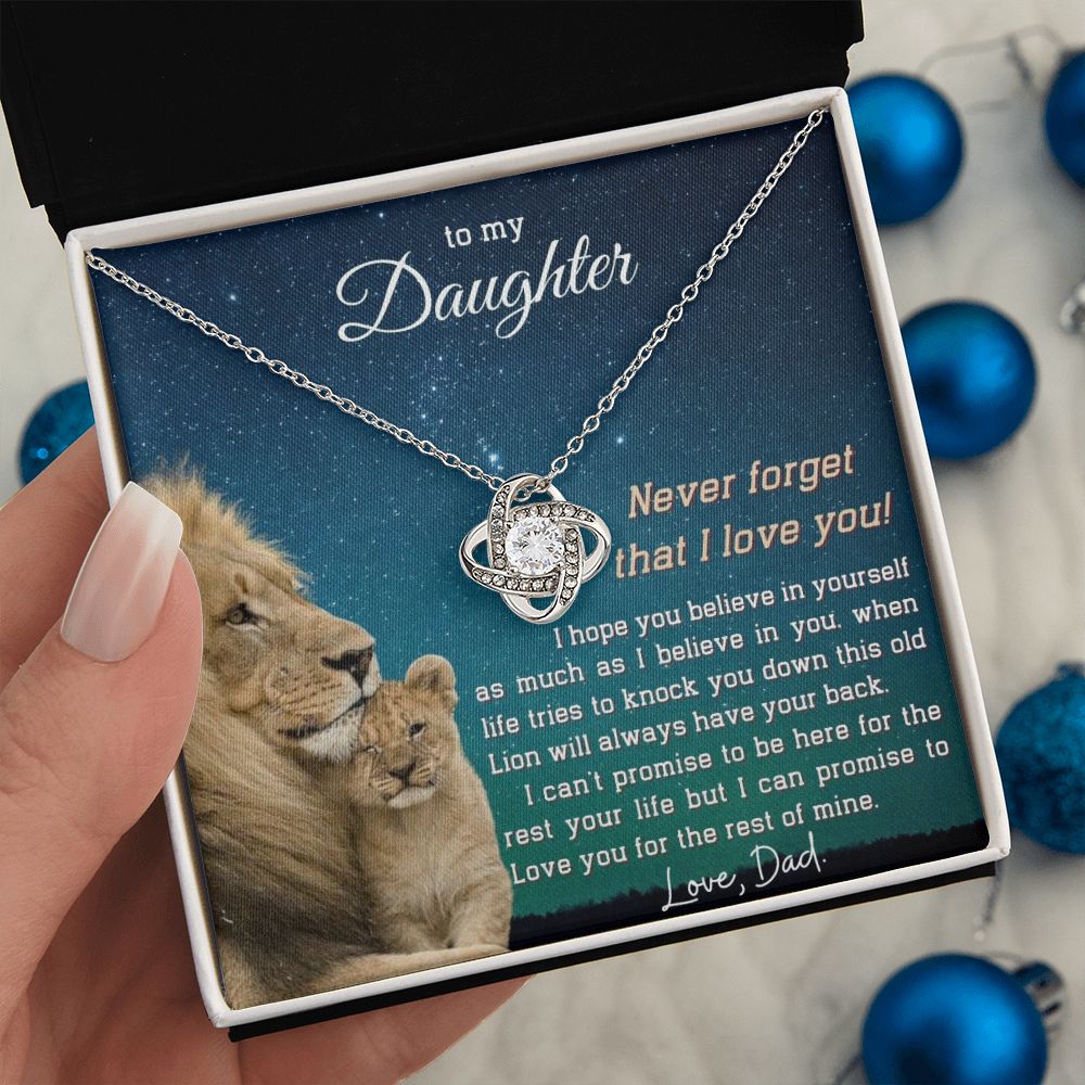 To My Daughter - Never Forget that I Love You - Love Knot Necklace