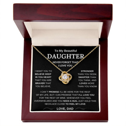 To My Beautiful Daughter - Love Knot Necklace