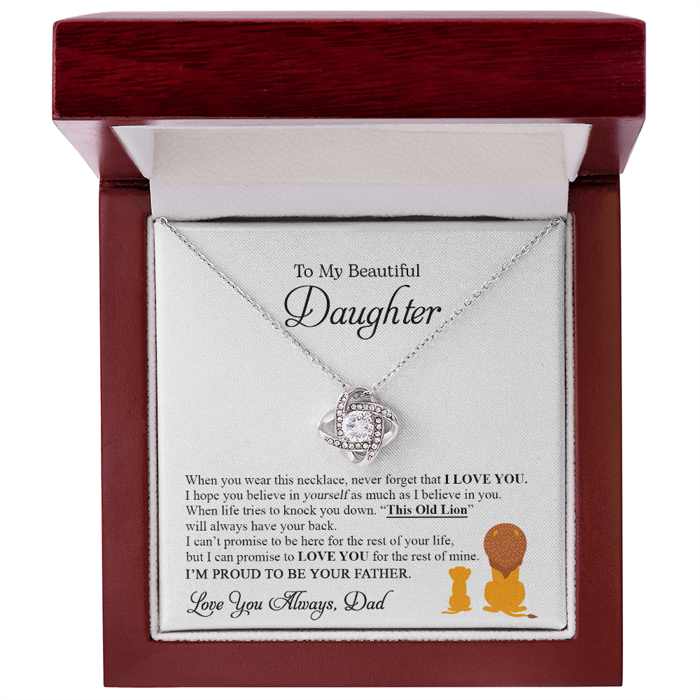 To My Beautiful Daughter - Love Knot Necklace