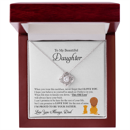 To My Beautiful Daughter - Love Knot Necklace